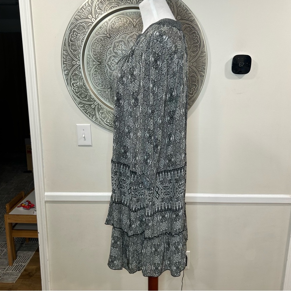 Tolani Black And White Pattern Mid-Length Dress-Size L - Picture 3 of 11